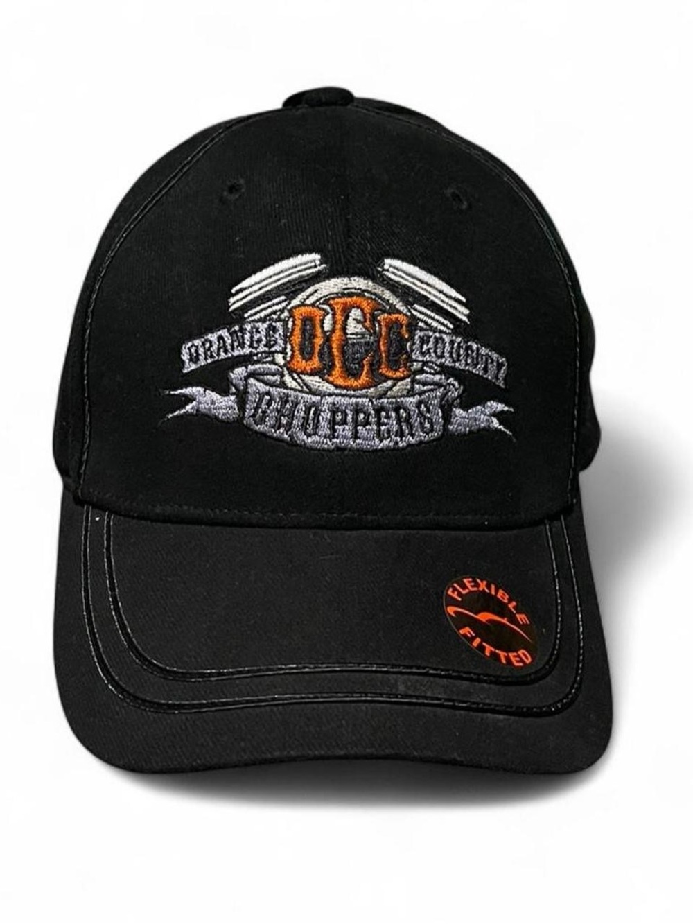 Orange County Choppers Baseball Hat Black OCC Motorcycle Cap Flexible Fitted NWT
